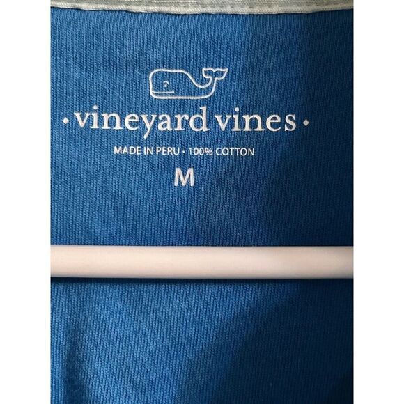 Vineyard Vines Women’s Quarter Zip Blue On Blue W Whales Pull Over Size Medium - Picture 6 of 13
